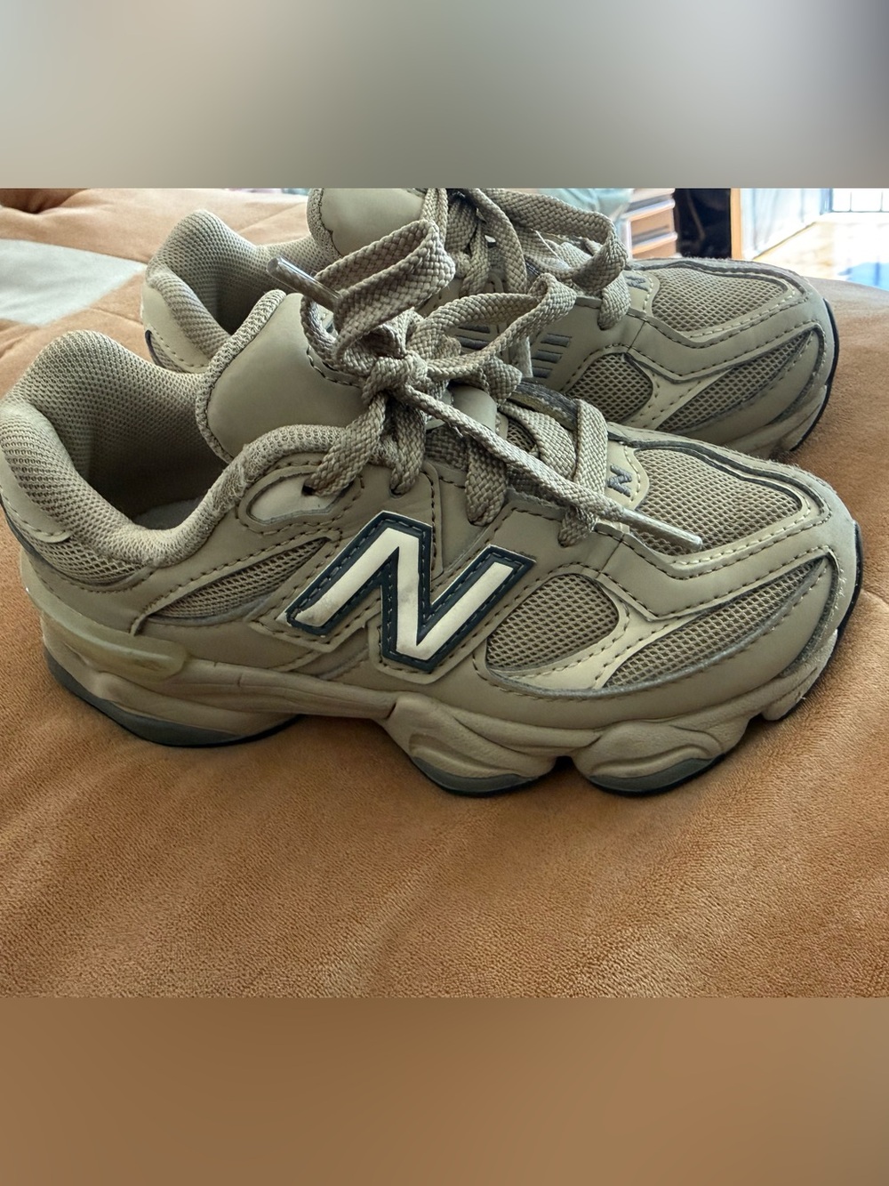 New Balance 9060 Kids Beige/Tan Athletic Sneakers